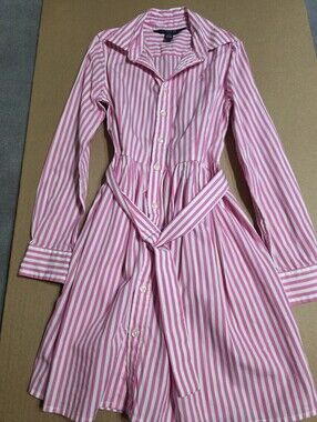 Polo by Ralph Lauren Pink and White Striped Button-Down Shirt